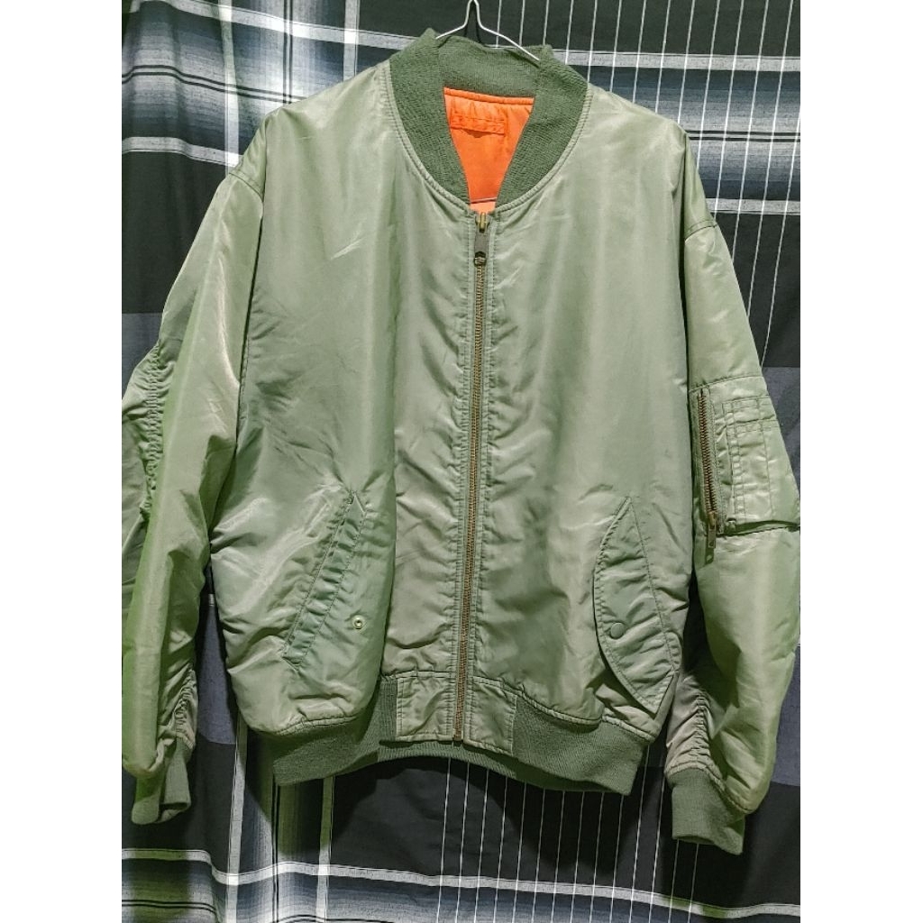 VINTAGE UNIQLO FLIGHT MA-1 BOMBER JACKET Japan Size S fit L