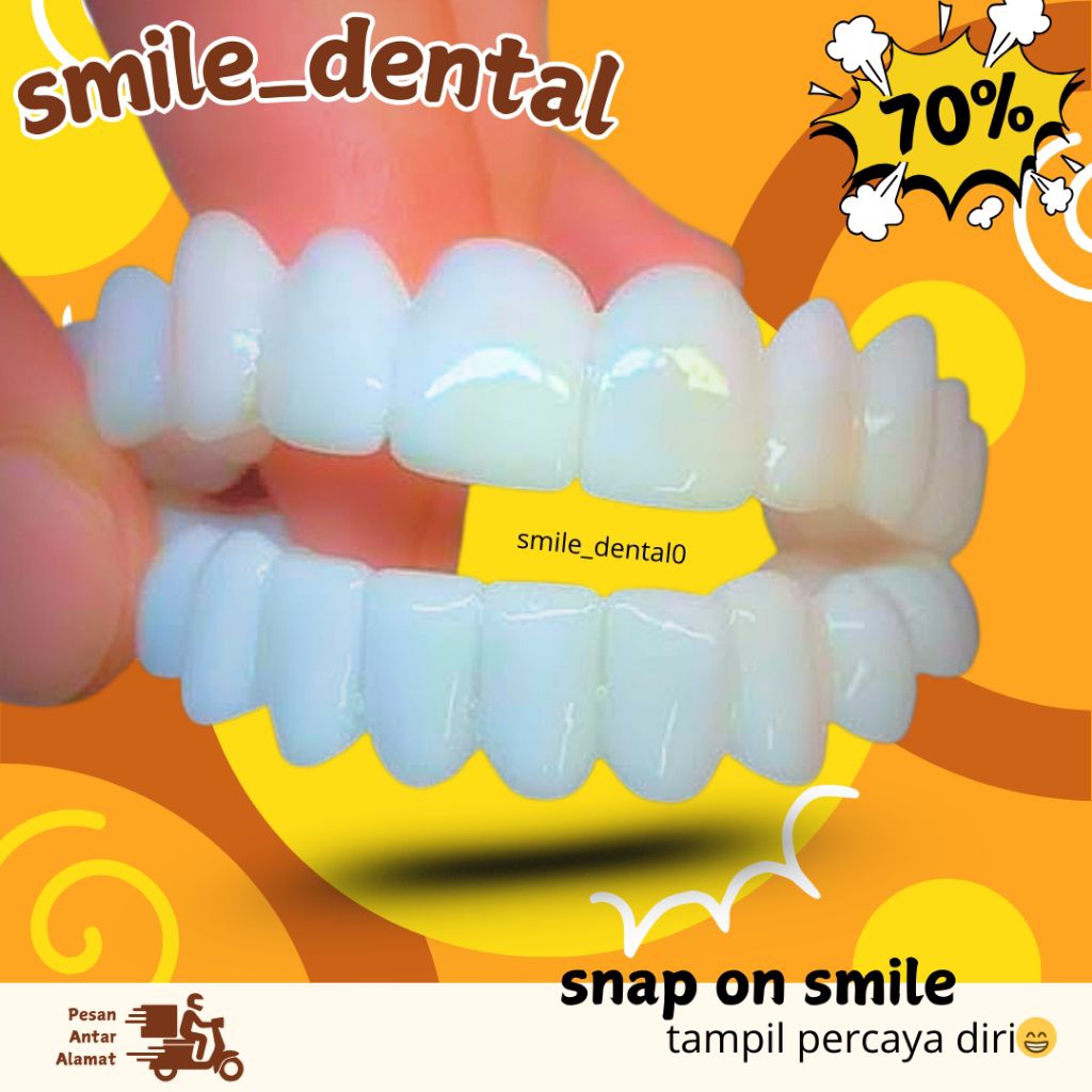 gigi palsu instan snap on berkualitas free hadiah 100%Ori