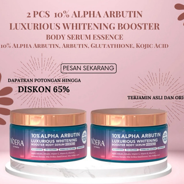 2 Pcs 10% ALPHA ARBUTIN LUXURIOUS WHITENING BOOSTER BODY SERUM ESSENCE HB Bangsawan Harga Murah Harg