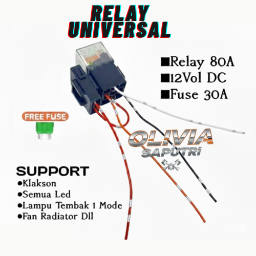 Relay Rellay Untuk Klakson dan Lampu 4 Kaki 12v 80A PMV Riley Riley 4 Pin untuk Kelakson Denso Bosch