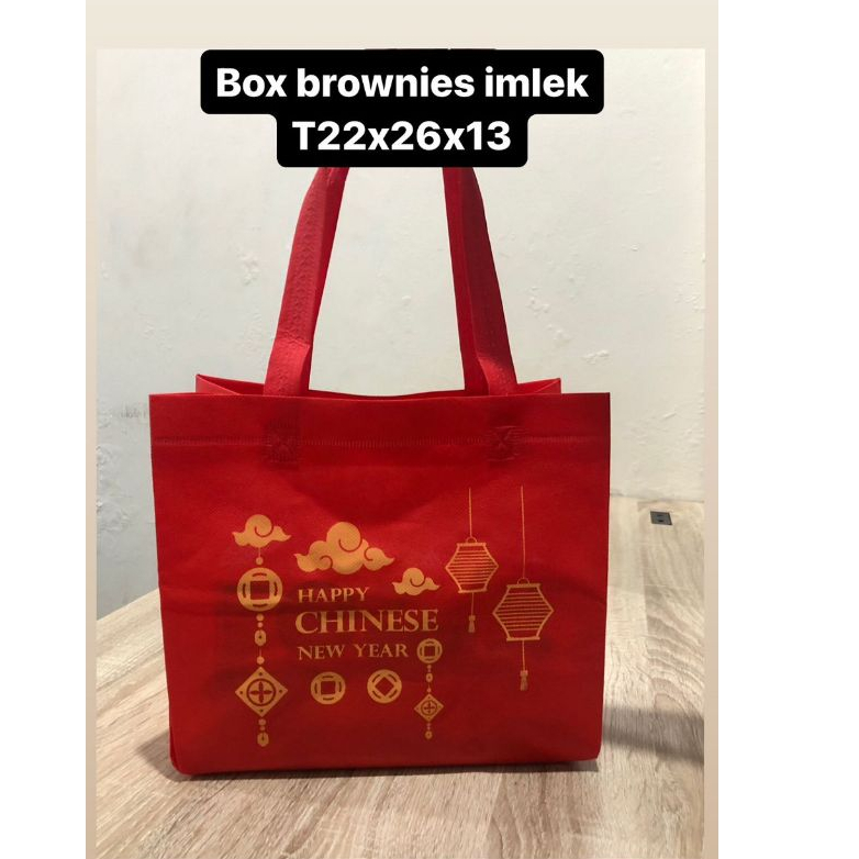 Tas Box IDUL FITRI dan IMLEK lebaran 26x13cm Kue Brownies Bolu Puding Bukan Paper Bag