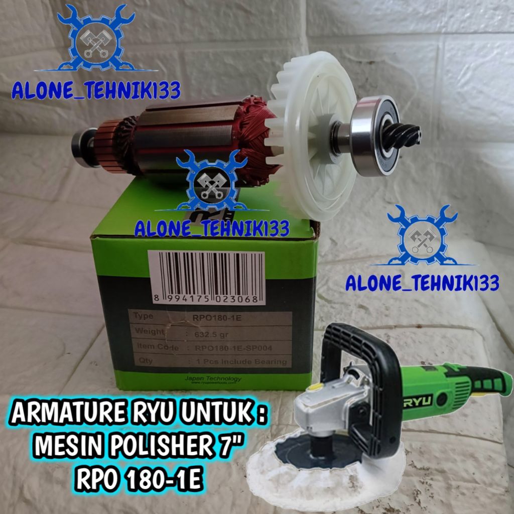 ARMATURE RYU RPO180-1E ANGKER MESIN POLISHER 7" RYU RPO180-1E ROTOR DINAMO MESIN ANGLE POLISHER 7INC