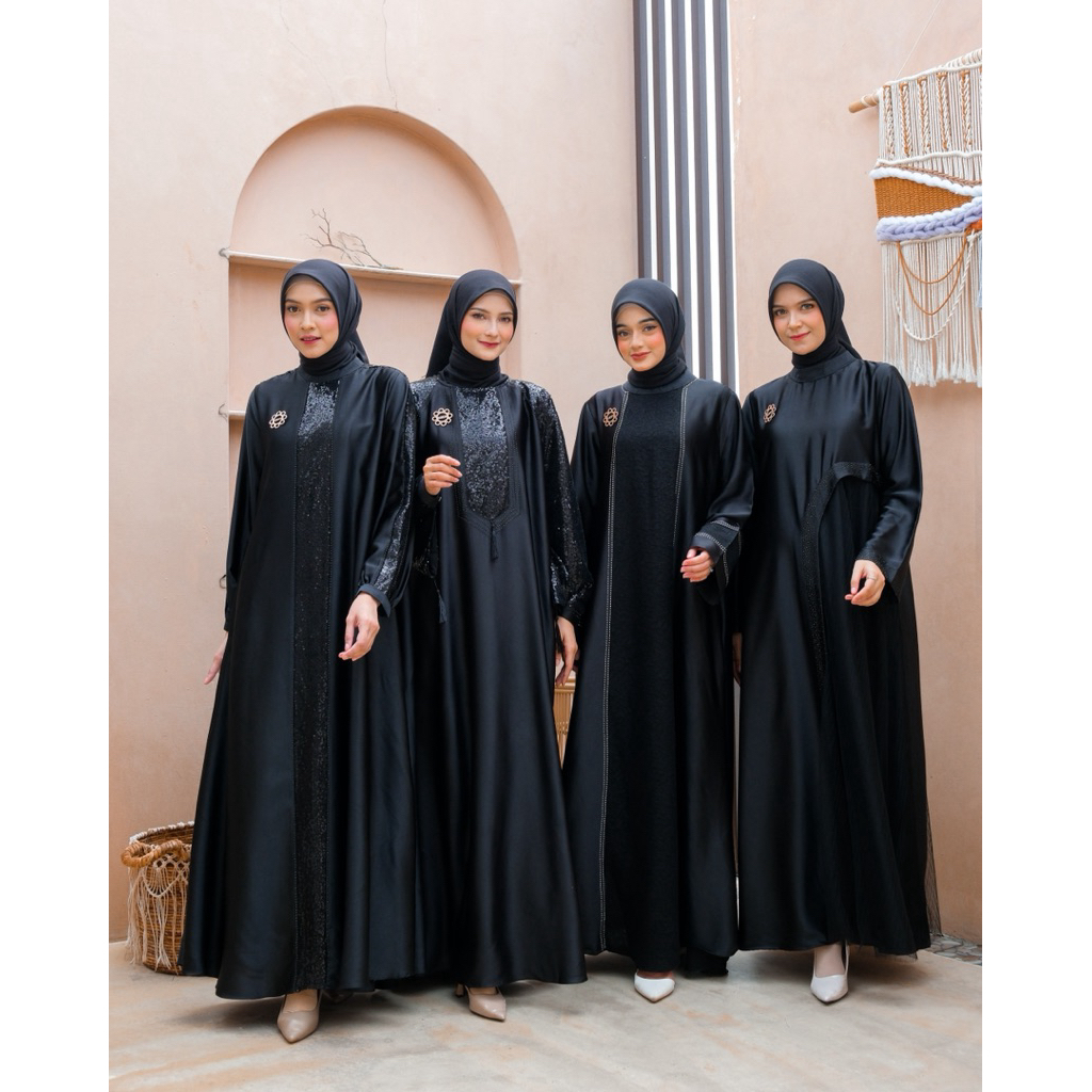DRESS GAMIS HITAM TERBARU CANTIK DAN KEKINIAN GIES BUTIK OUTFIT FASHION KONDANGAN
