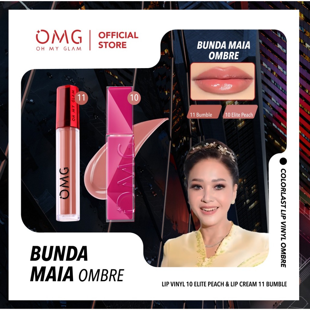 [NEW SHADE] OMG OH MY GLAM Paket Ombre Lip Vinyl + Lip Cream - Transferproof Gloss - Longlasting Sta