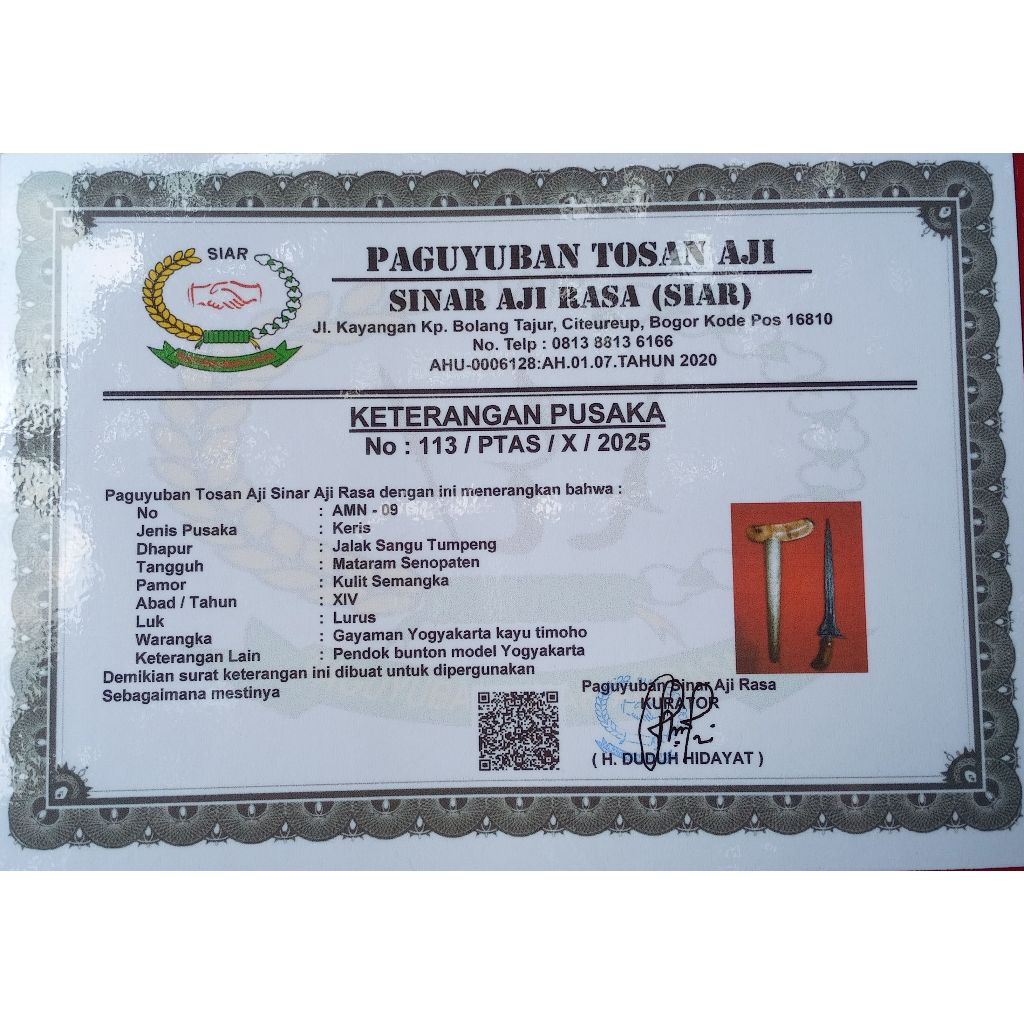 Keris Jalak Sangu Tumpeng Asli Dan Tua Era Kerajaan Mataram Senopaten Kuno
