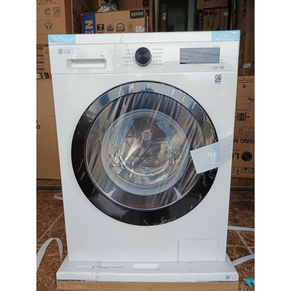 mesin cuci 1 tabung LG front loading /mesin cuci LG FB1209S6WB inverter