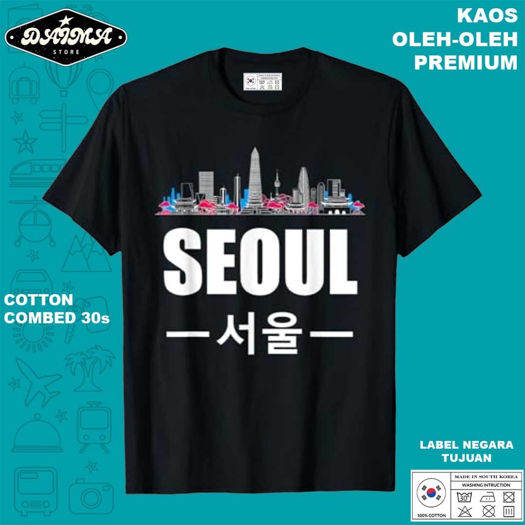 KAOS OLEH OLEH KOREA 63 PAKAI TAG LABEL KOREA ASLI BAJU SOUVENIR PREMIUM GIFT