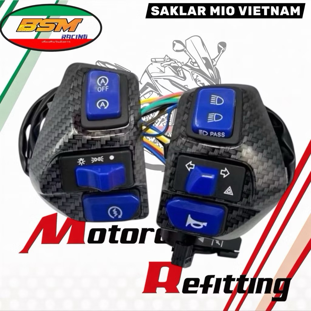 Holder saklar vietnam hazard tombol warna 1 set kanan kiri yamaha mio / soul gt / m3 / jupiter / mio