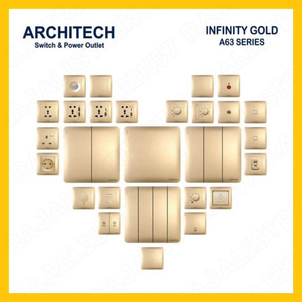 Architech infinity  series Gold saklar stop kontak Architech infinity Gold