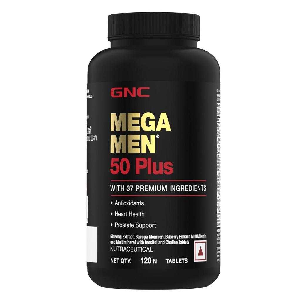 GNC Mega Men 50 Plus Multivitamin | 120 Tablets | 37 Premium Ingredients | Promotes Prostate Health 