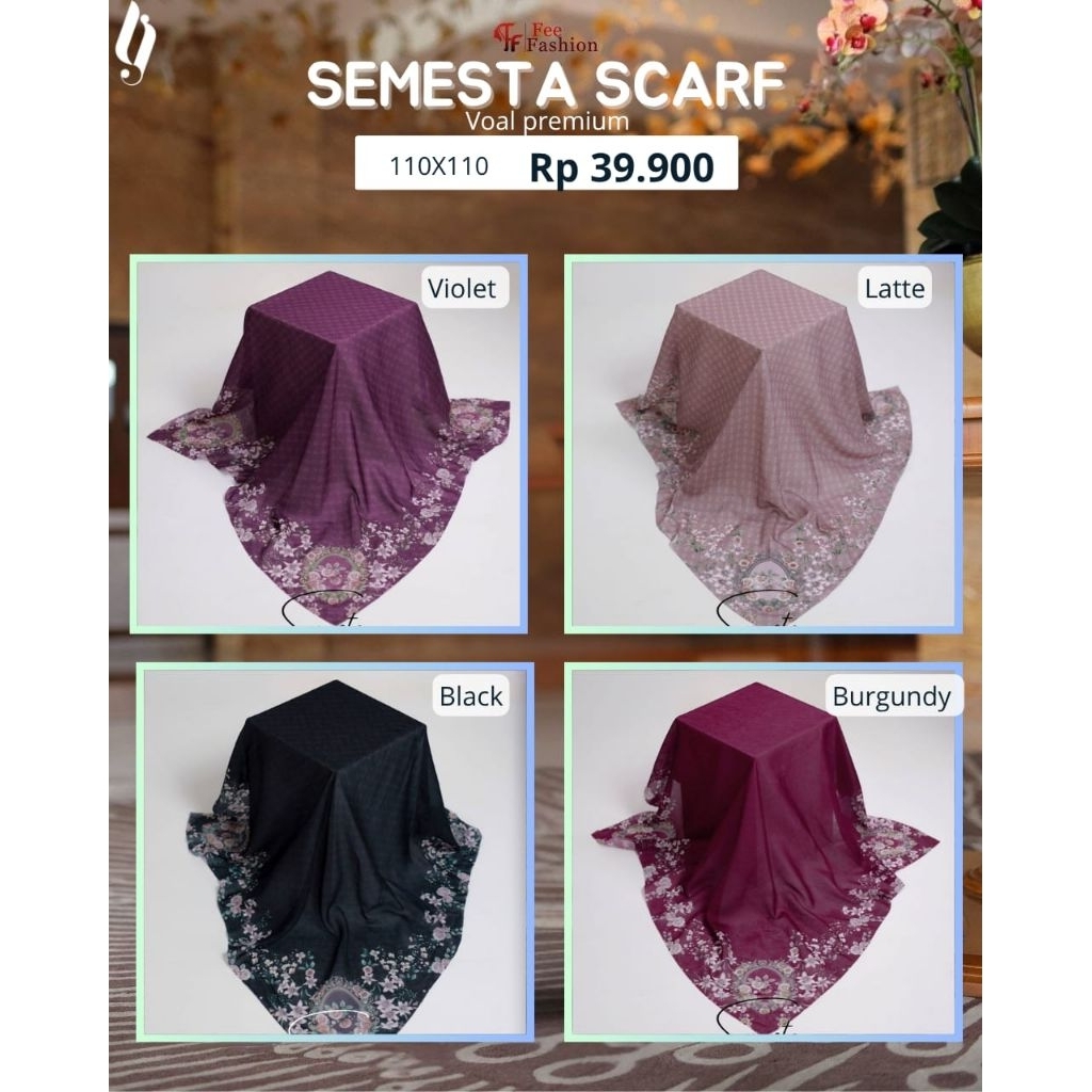 SEMESTA SCARF BY FEE FASHION. HIJAB SEGIEMPAT