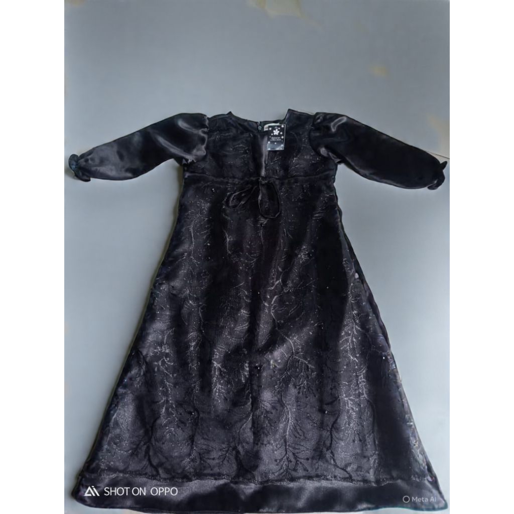 baju gamis brukat anak perempuan warna hitam