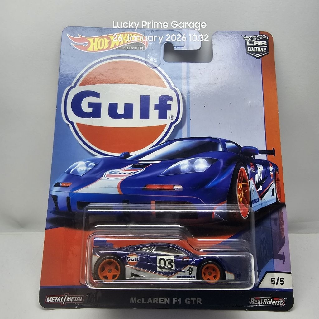 Hot wheels premium mclaren F1 GTR gulf edisi hw car culture thn 2019 ban karet