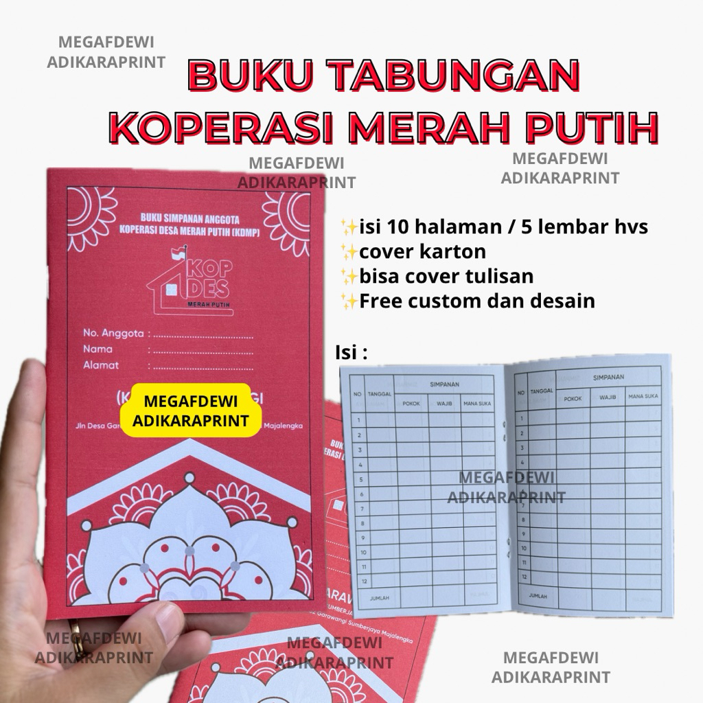 CUSTOM BUKU TABUNGAN KOPERASI MERAH PUTIH