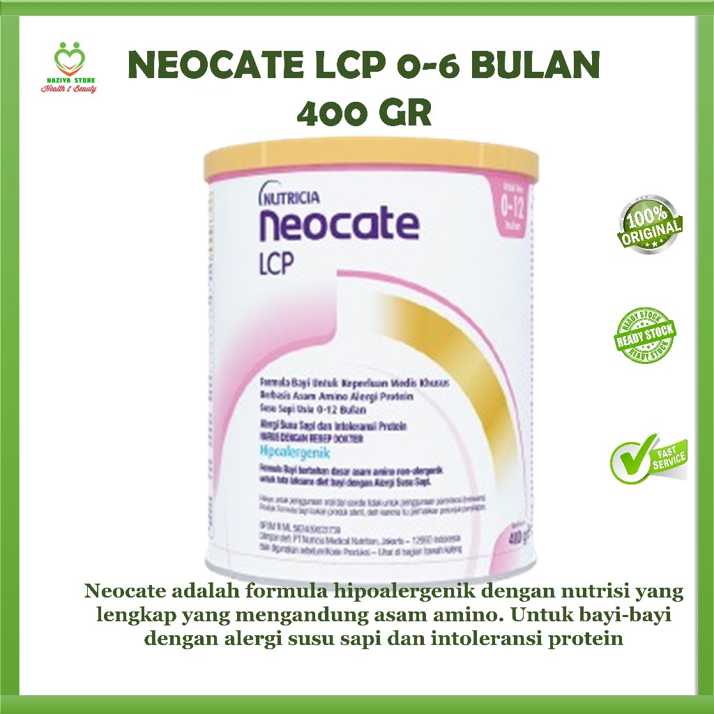 Neocate LCP 0-12 400 gr Susu Formula Bayi Khusus Alergi Susu sapi