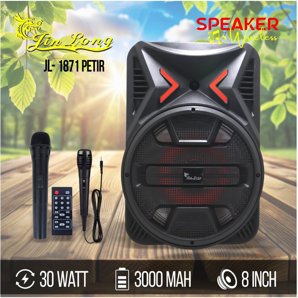 SPEAKER SUPER BASS-WIRELESS-BLUETOOTH-JL 1871 PETIR