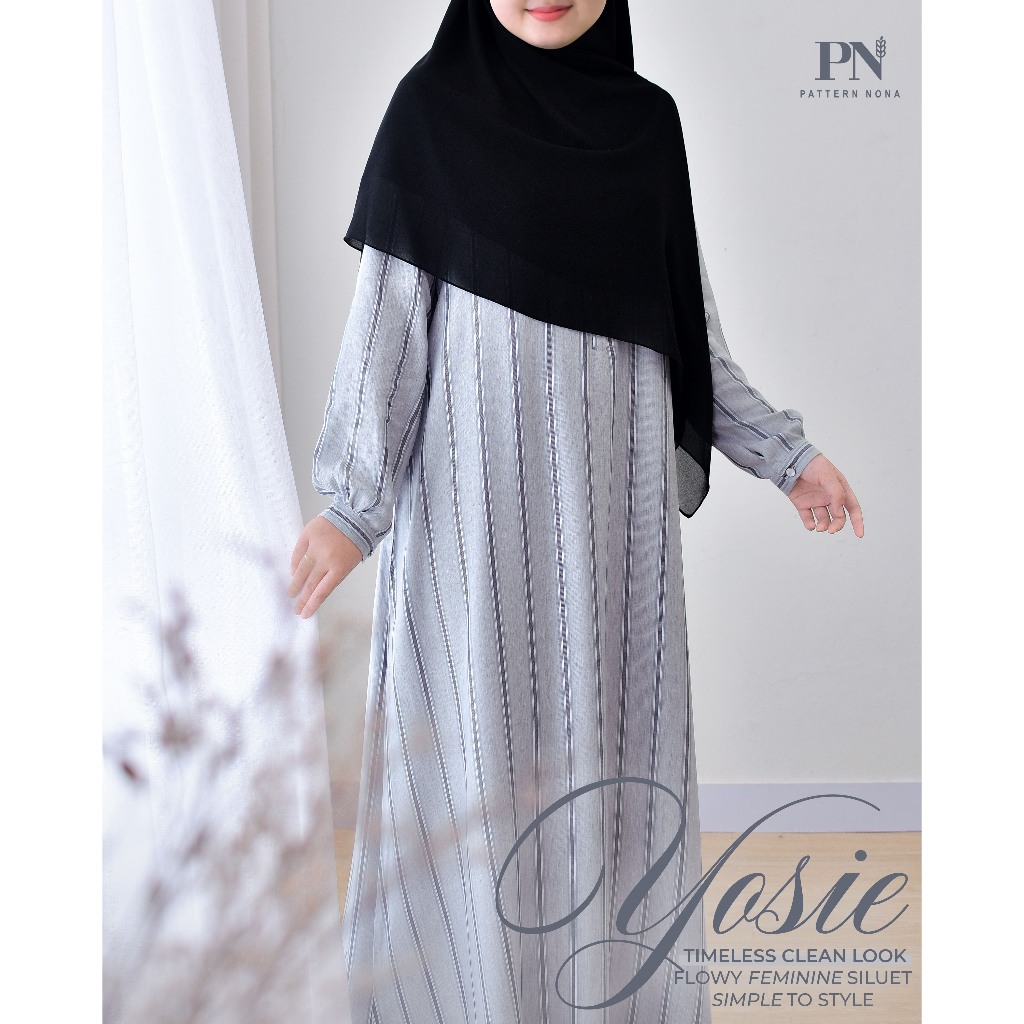 Pattern Nona Dress Yosie Gamis Wanita Premium Twill Viscose