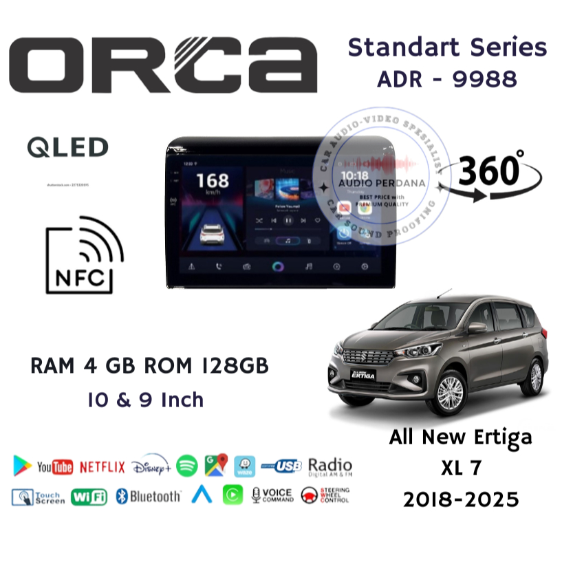 Headunit Android Carplay Suzuki All New Ertiga / XL 7 2018-2025 ORCA STANDART G3 Ram 4gb Rom 128gb N