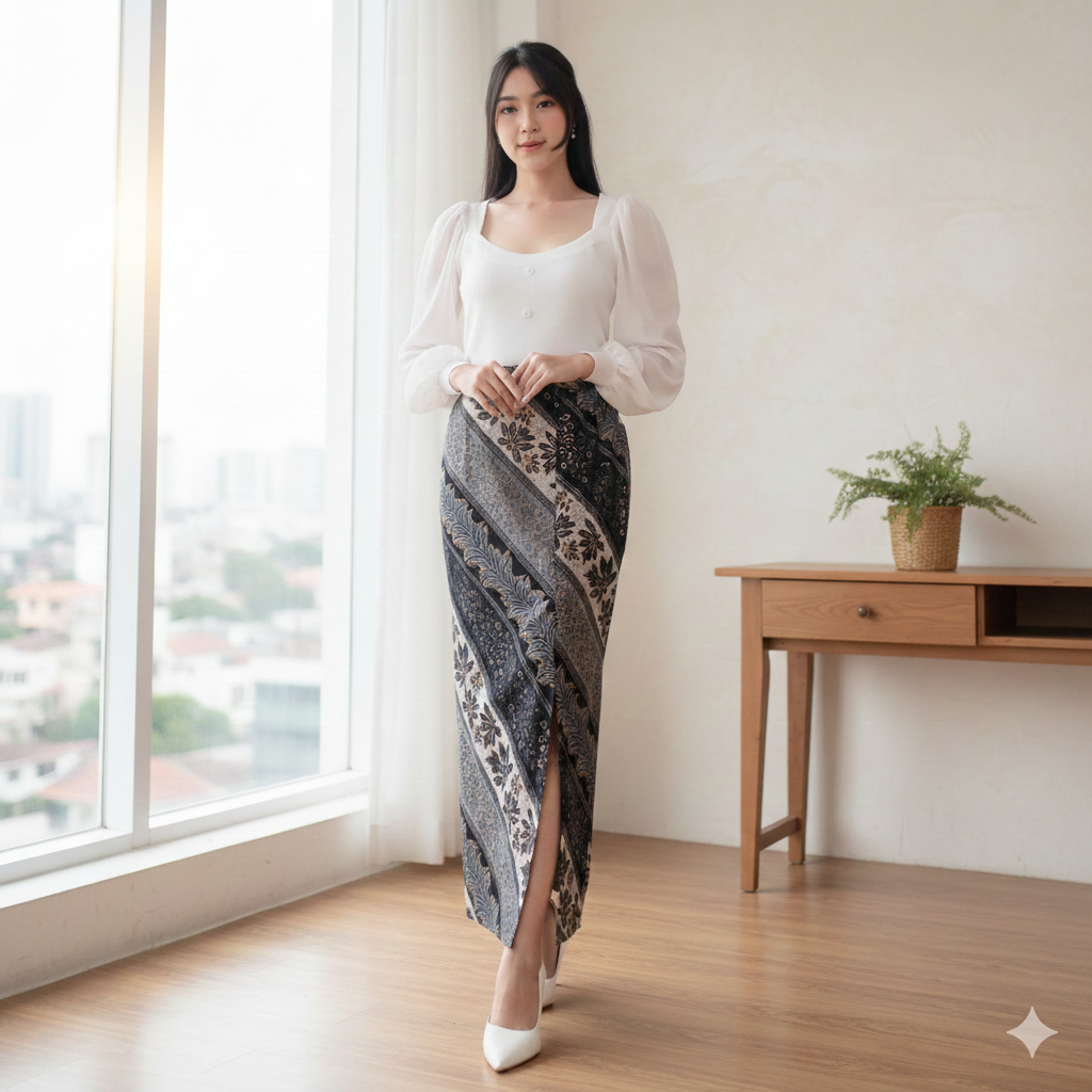 span batik belah Rok span batik belah tengah all size / Bawahan kebaya model terbaru siap pakai bela