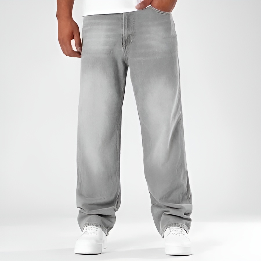 Celana Jeans Pria Baggy Loose Fit Celana Jeans Pria Washed Loose Pants Celana Baggy Jeans Pria