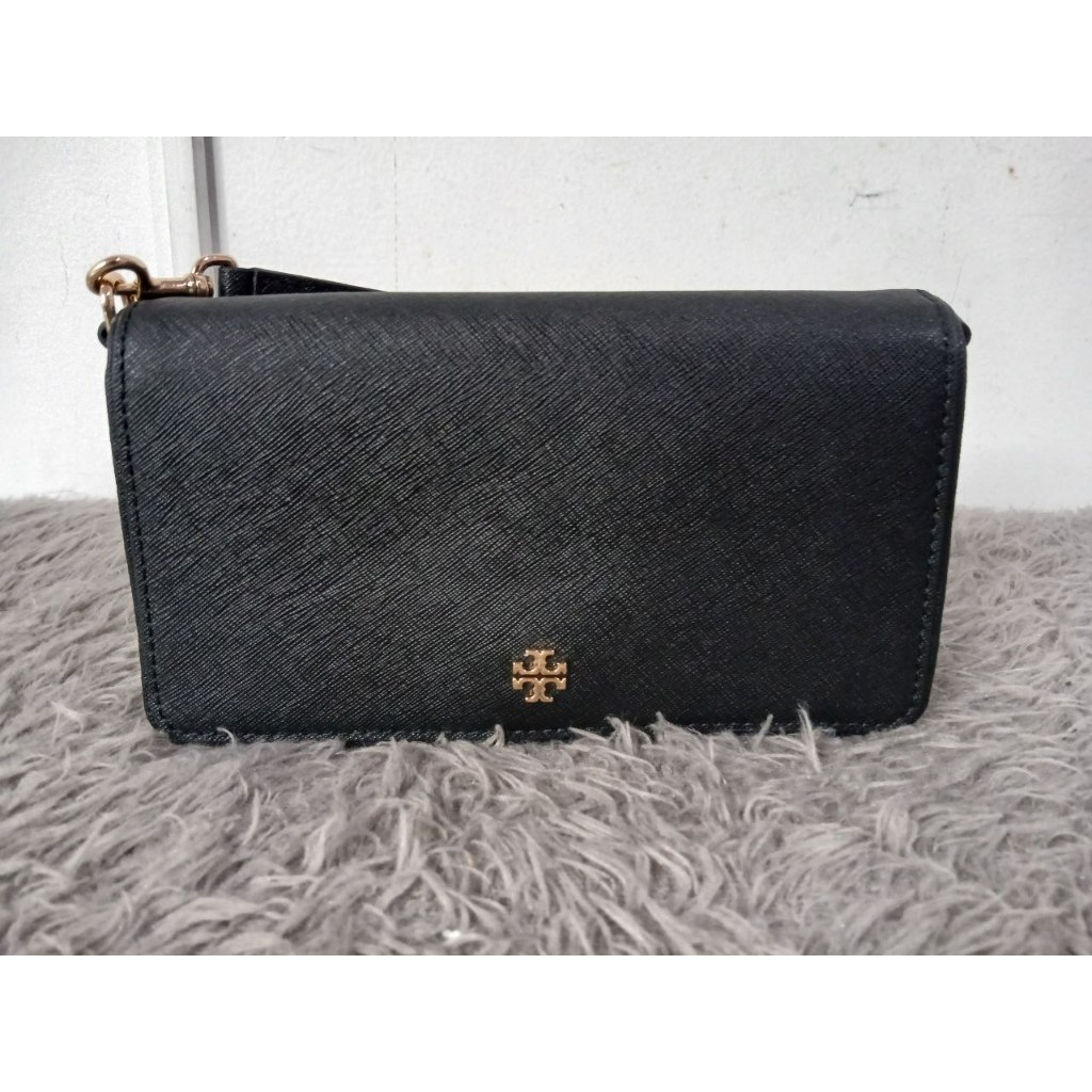 Tas TB EMERSON GHW BLACK FLAP CROSS BODY BAG 100% ORIGINAL