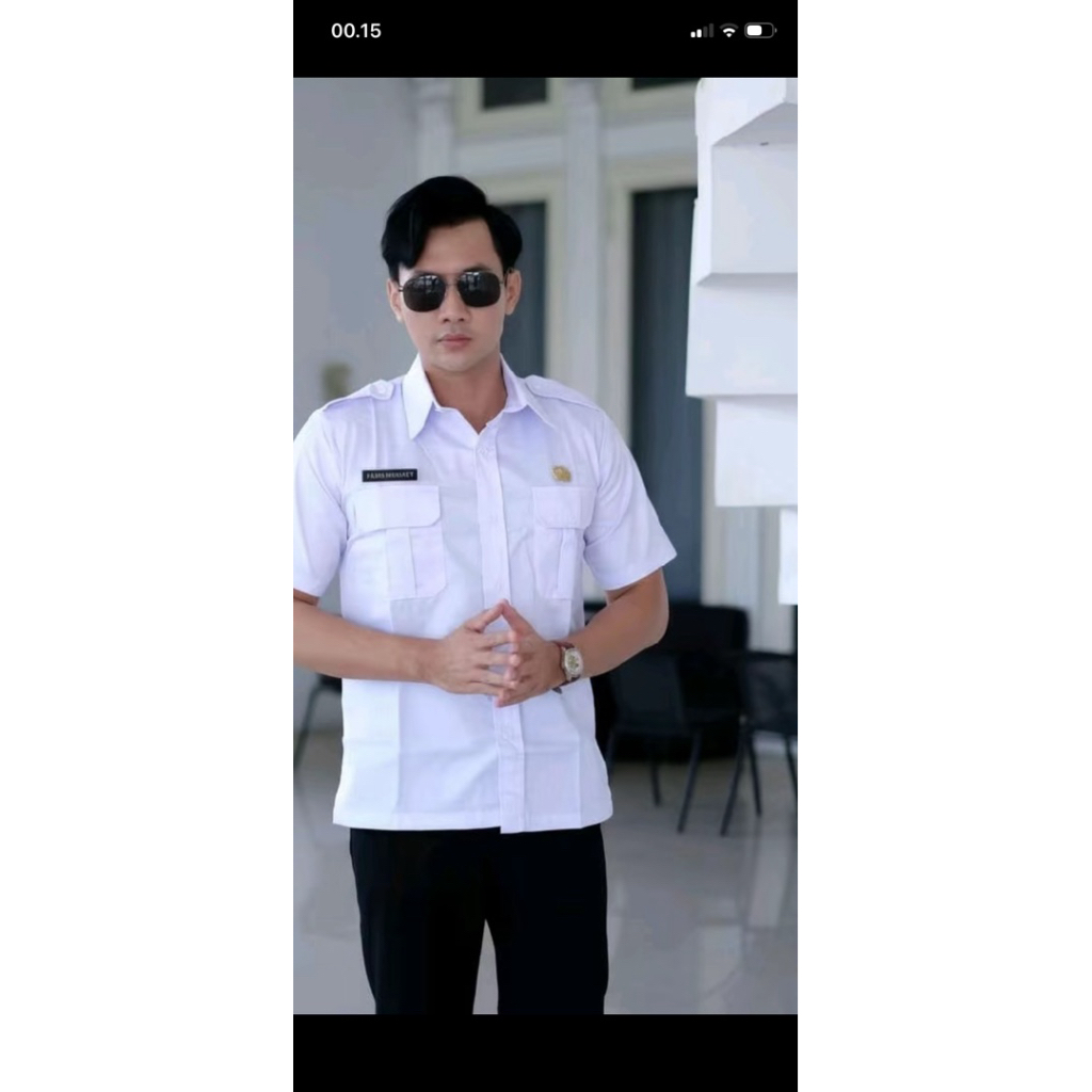 seragam kemeja pdh putih lengan pendek