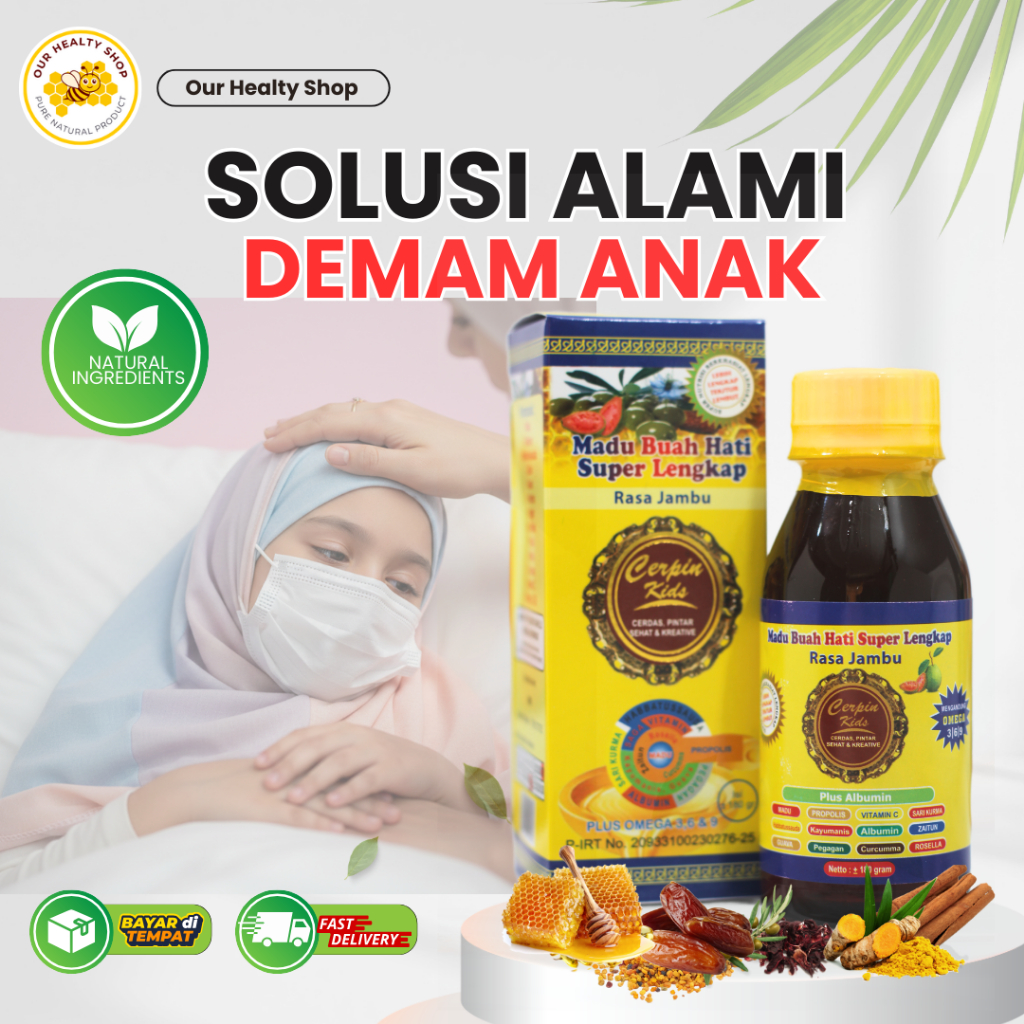 Cerpin Kids - Madu Demam Anak / Obat Demam Anak / Obat Panas Anak / Obat Flu Anak / Herbal Demam Ana