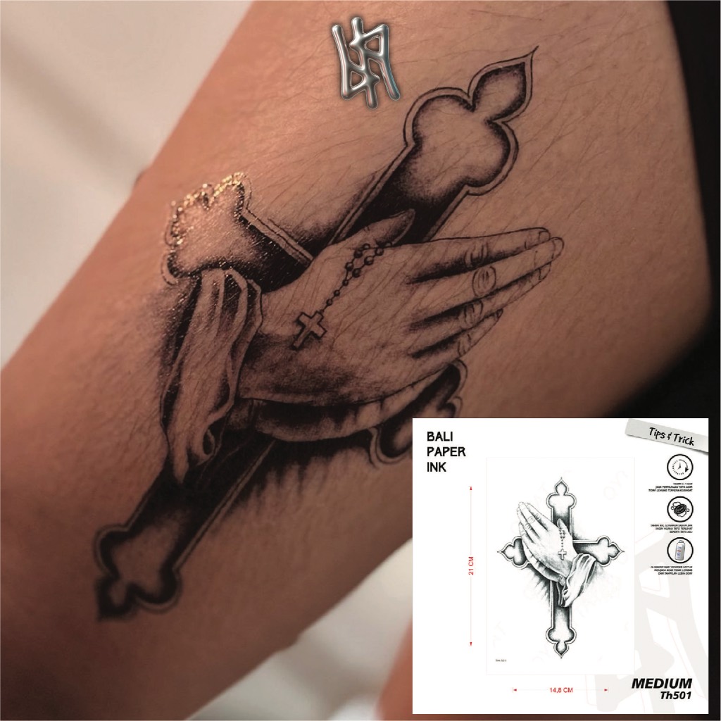 Tato Temporer Waterproof Tahan Air – Temporary Tattoo TH501 Salib | Bali Paper Ink