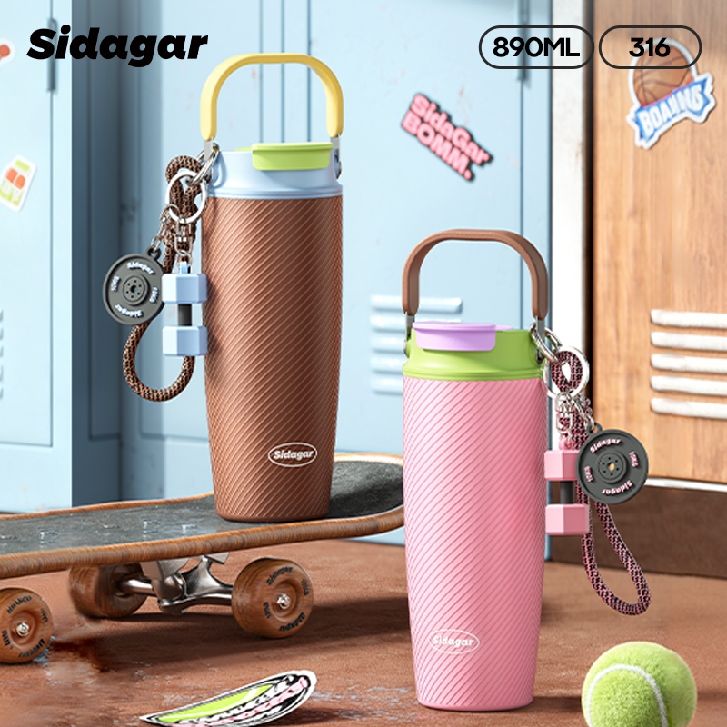 Sidagar Tumbler Xuancai Shoulder Strap Handle SUS316 890ml