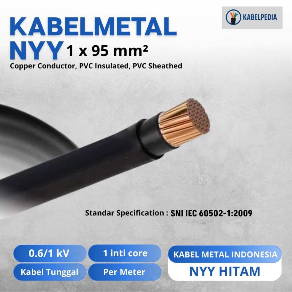 Kabel NYY 1x95 mm - KABEL METAL INDONESIA SNI