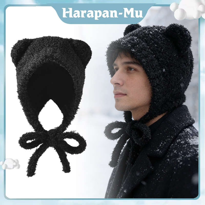 Topi Dewasa Bahan Rajut Korea / Topi Bucket Bulu Korea / Topi Wanita Musim Dingin