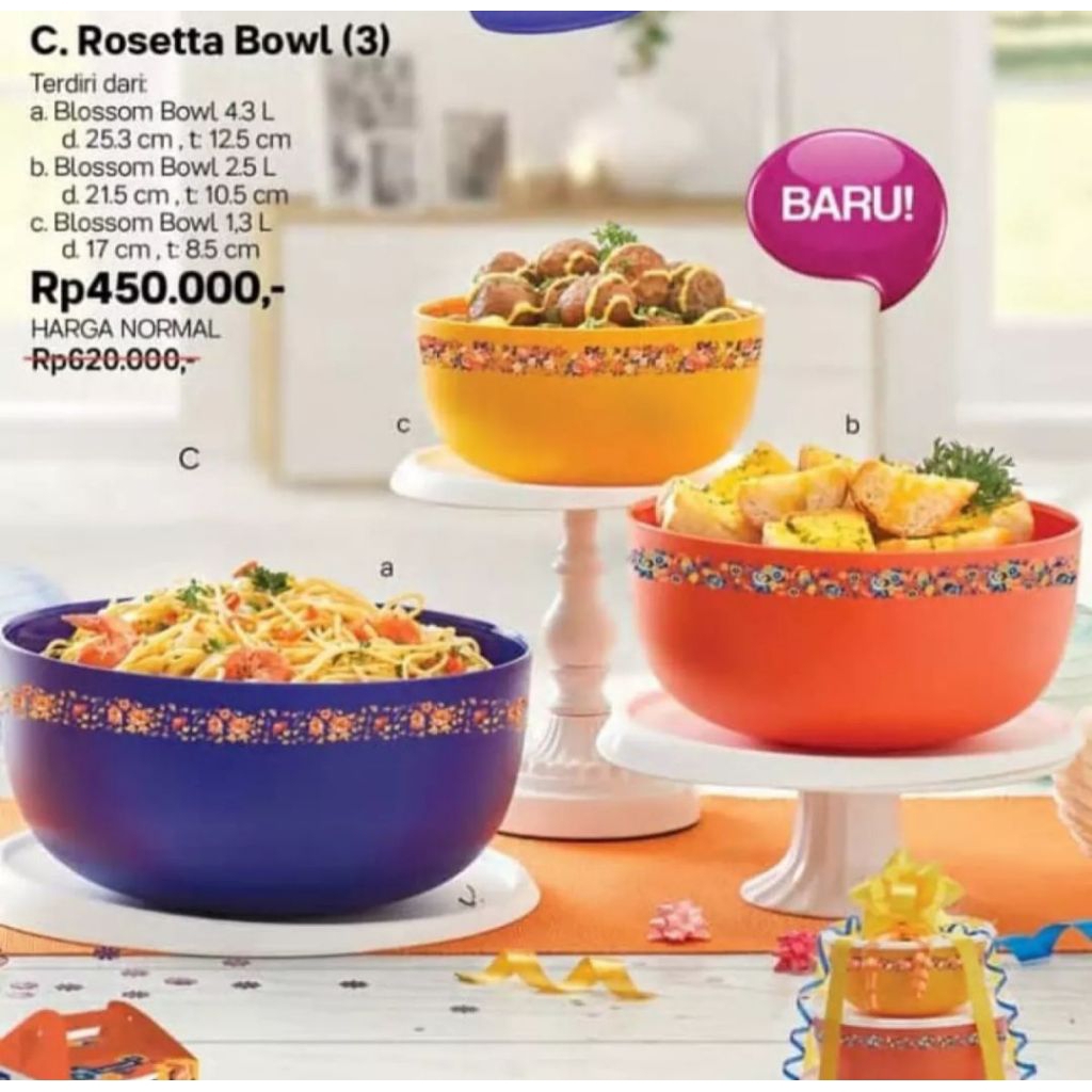 Rosetta Bowl Set Tupperware
