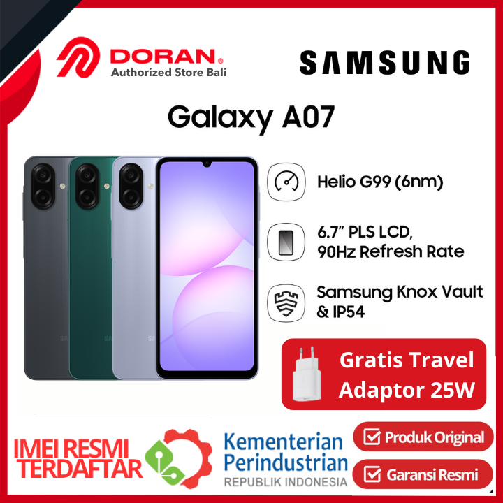 Samsung Galaxy A07 LTE 4/128GB 4/64GB 6/128GB 8/256GB Mediatek Helio G99 6.7" 50MP 5000mAh Original