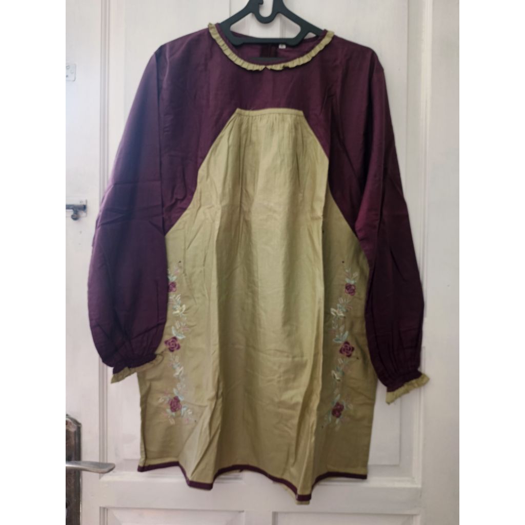 blouse tunik baju katun bordir wanita pl preloved new