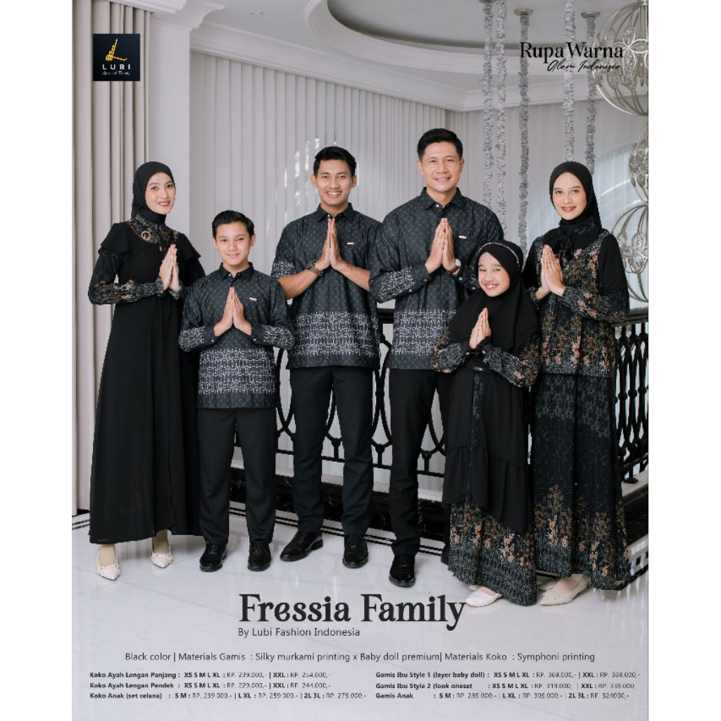 LUBI FRESSIA FAMILY BLACK SARIMBIT TERBARU LUBI 2026 GAMIS HITAM ELEGAN