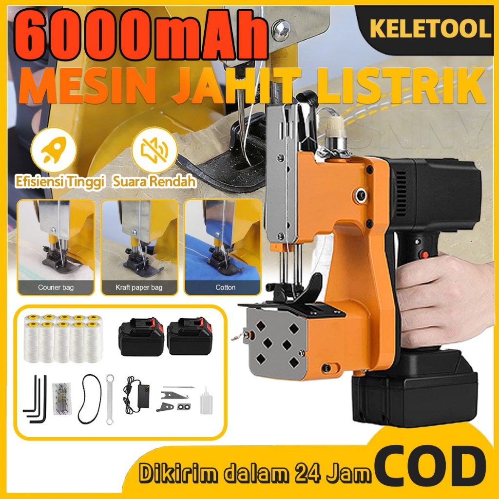 Mesin Jahit Karung Baterai Original Mini Sewing Mesin Jahit Karung Portable Baterai Lithium & Motor 