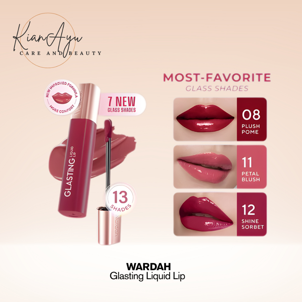 KianAyu* Wardah Glasting Liquid Lip Glass Hi-Pigmented LipCream - Lipstick Ringan Transferproof
