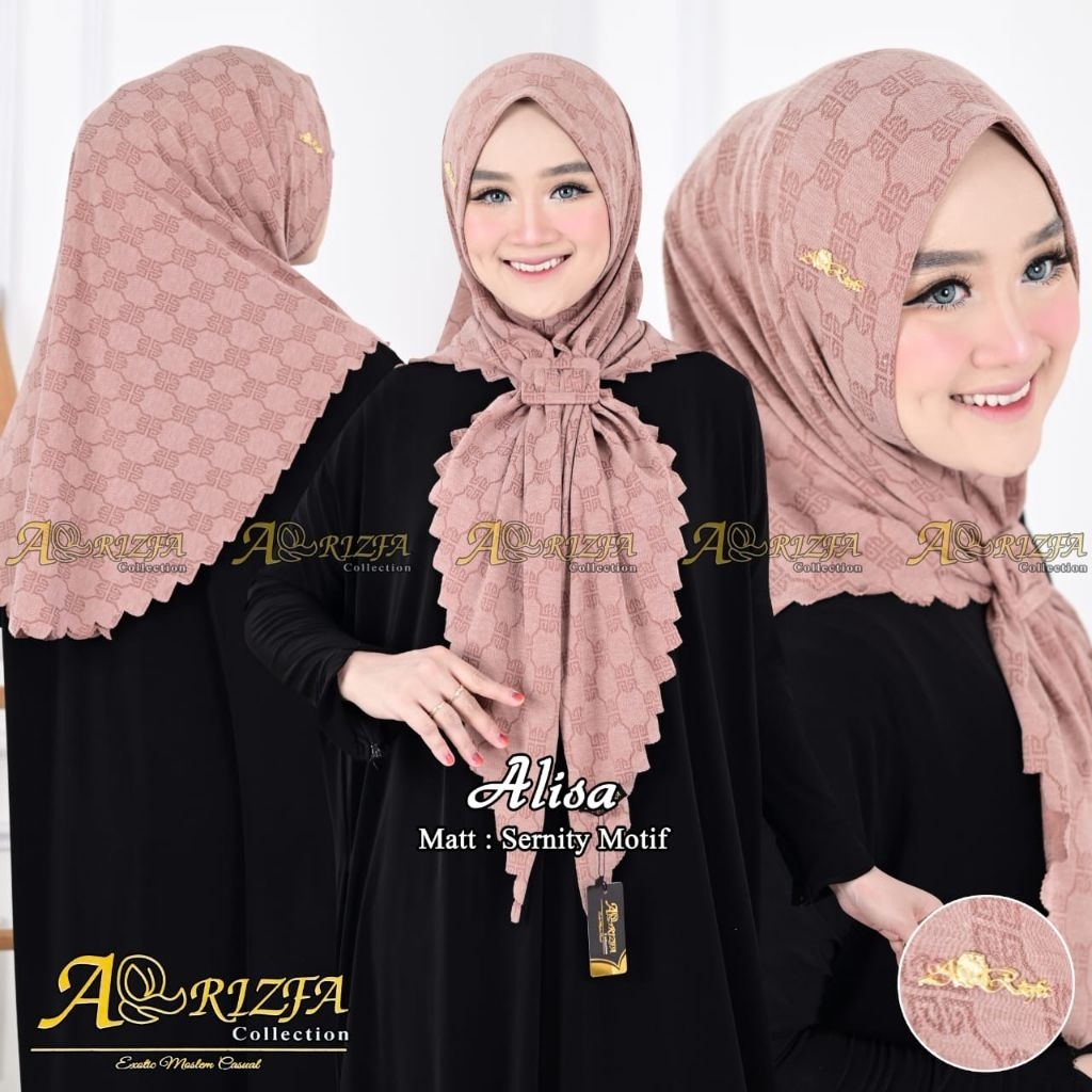 (AR-RIZFA) ALISA•hijab segitiga instan motif•hijab sernity motif•jilbab segitiga soft pad•kerudung s