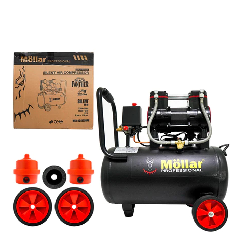 MOLLAR Mesin Kompresor Silent Air 1 HP 25 Liter 750 Watt MLR-AC1525BP-R/ Mollar Silent Air Compresso