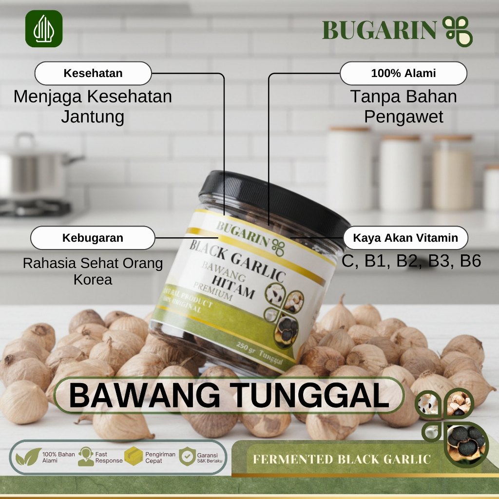 Black Garlic Bugarin antioksidan Tinggi Untuk Diabetes Kolesterol Hipertensi & Jantung