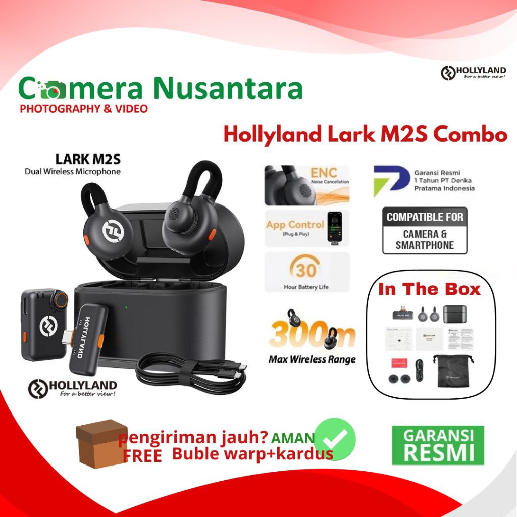 Hollyland LARK M2S Combo / Mini Combo / Mic Wireless Hollyland LARK M2S Combo Garansi Resmi