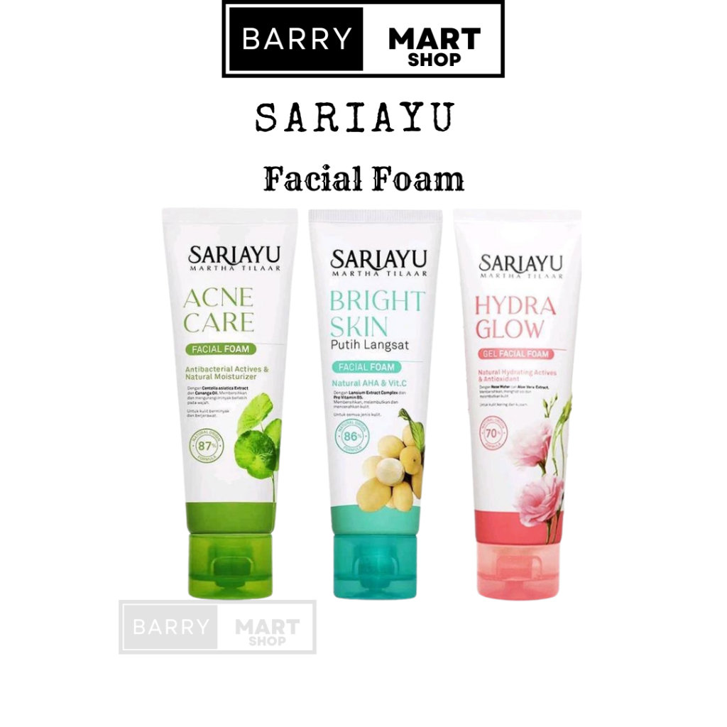 Sariayu Facial Foam | Acne Face Wash | Bright Skin Face Wash SariAyu 75gr