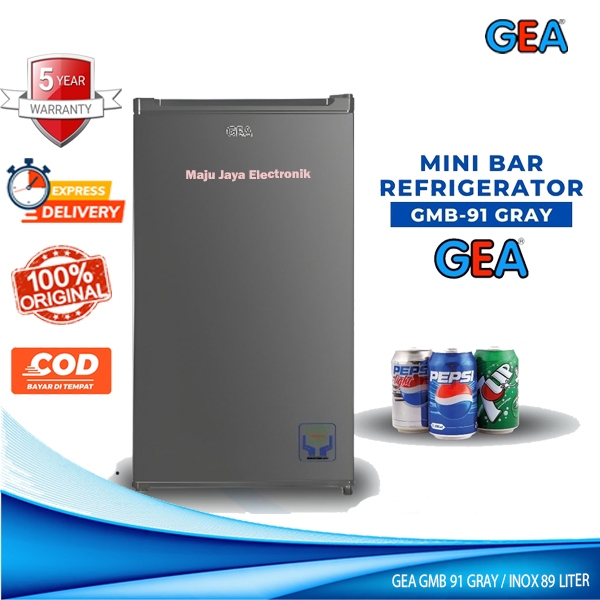 GEA Kulkas 1 Pintu Mini Bar 89 Liter GMB 91 INOX/GRAY Kulkas Hotel