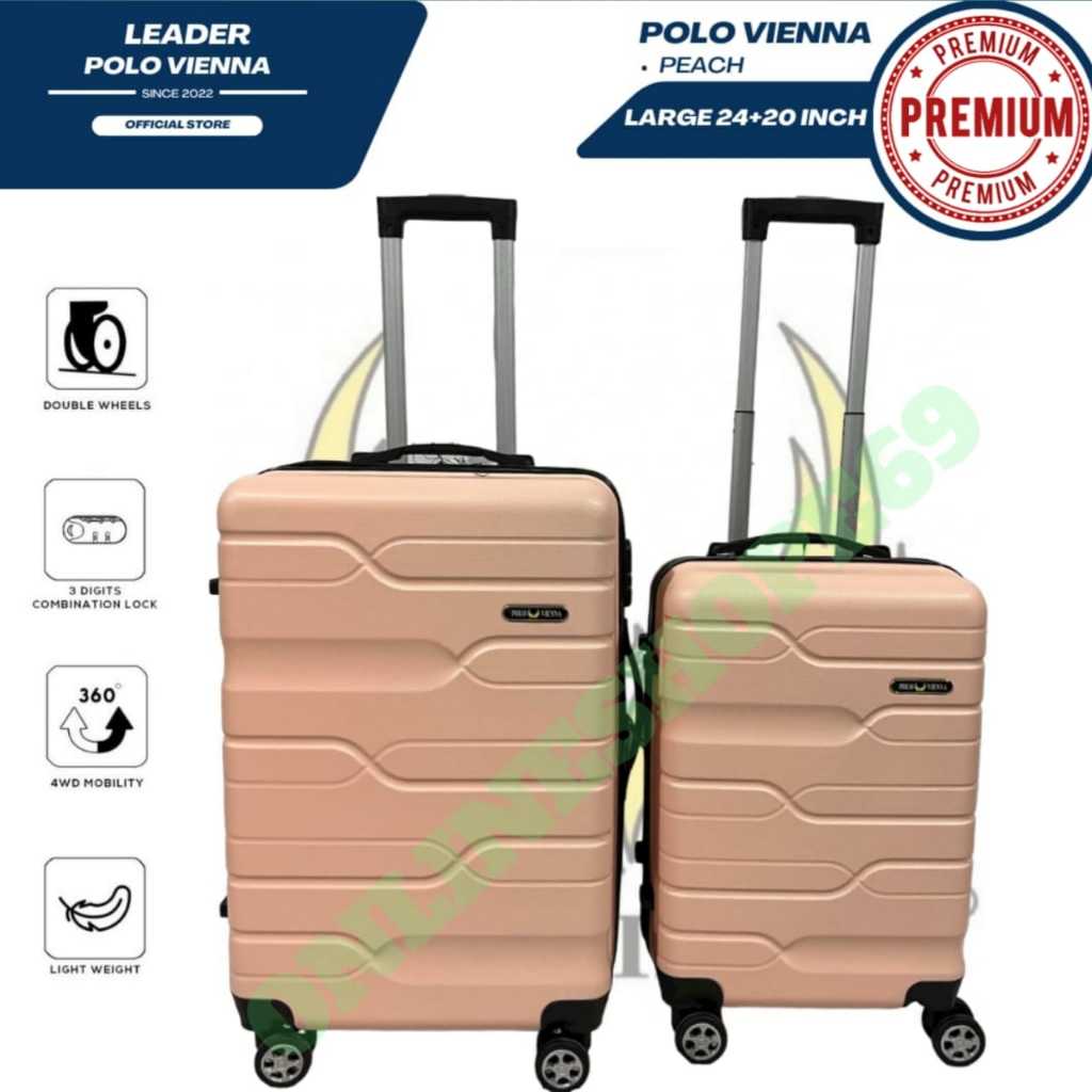 Koper Polo 24 Inch Bahan Fiber Roda 4 360 Derajat Polosan Banyak Warna koper polo koper fiber bisa d