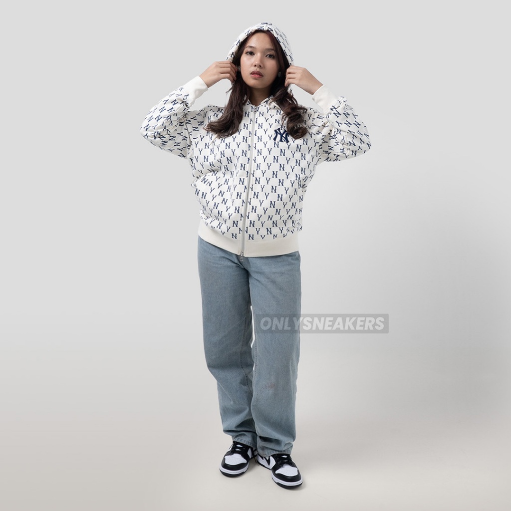 MLB KOREA NEW YORK YANKEES MONOGRAM JACKET IVORY