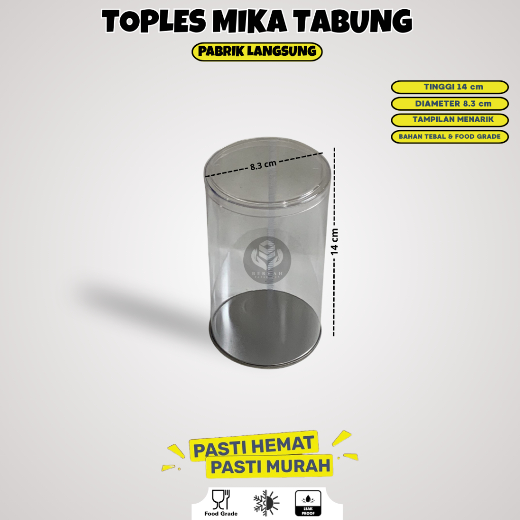 Toples Kue / Toples Plastik Tabung / Mika Kue Kering / Toples Jar Tabung Toples / WTB14