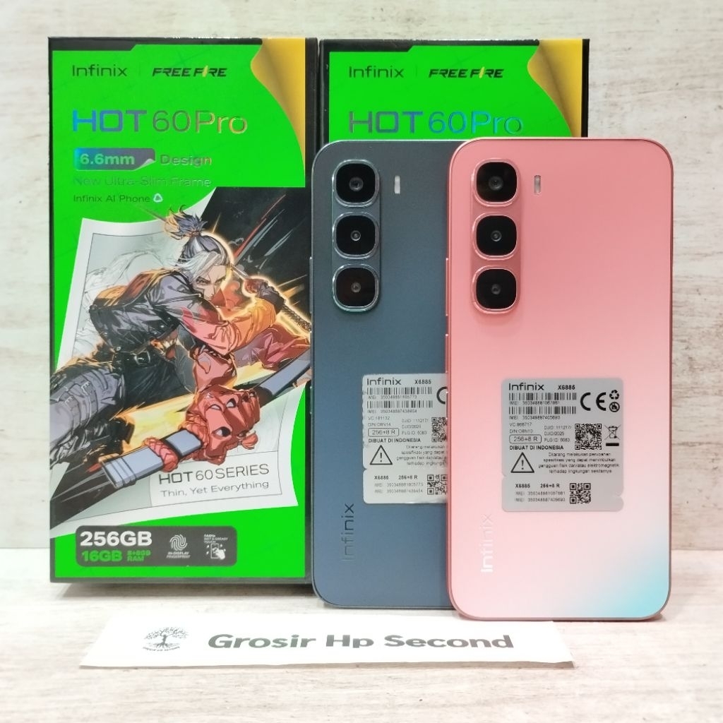 INFINIX HOT 60 PRO 8/256GB 8/128GB HP SECOND FULLSET