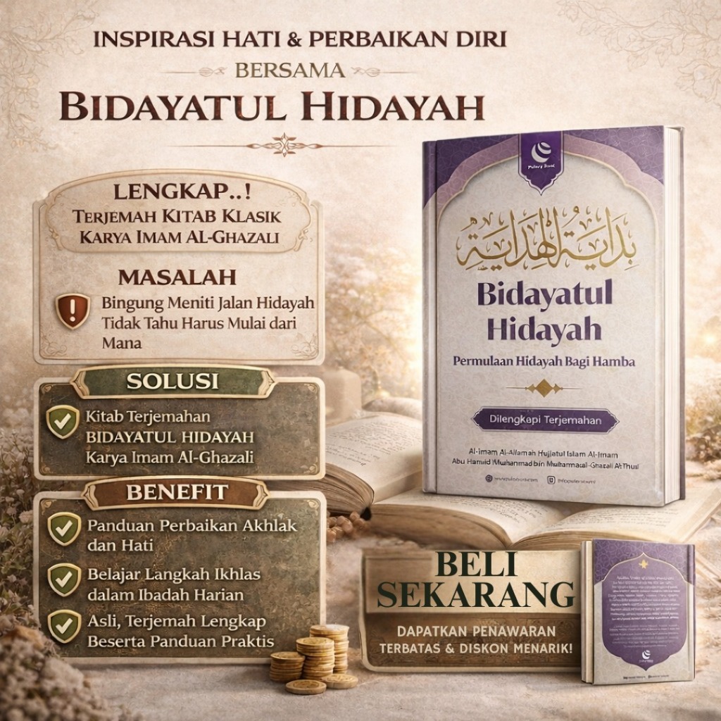 Kitab Bidayatul Hidayah Terjemahan / Kitab Karya Imam Al Ghazali Terjemah / Panduan Perbaikan Akhlak