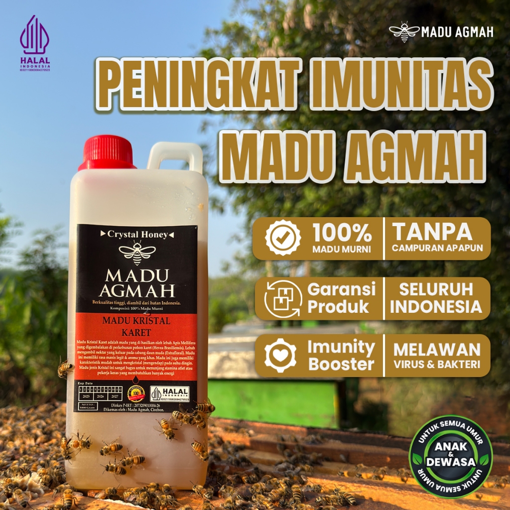 Madu Agmah Nektar Bunga Karet Peningkat Imunitas Asli & Murni 100% Raw Honey