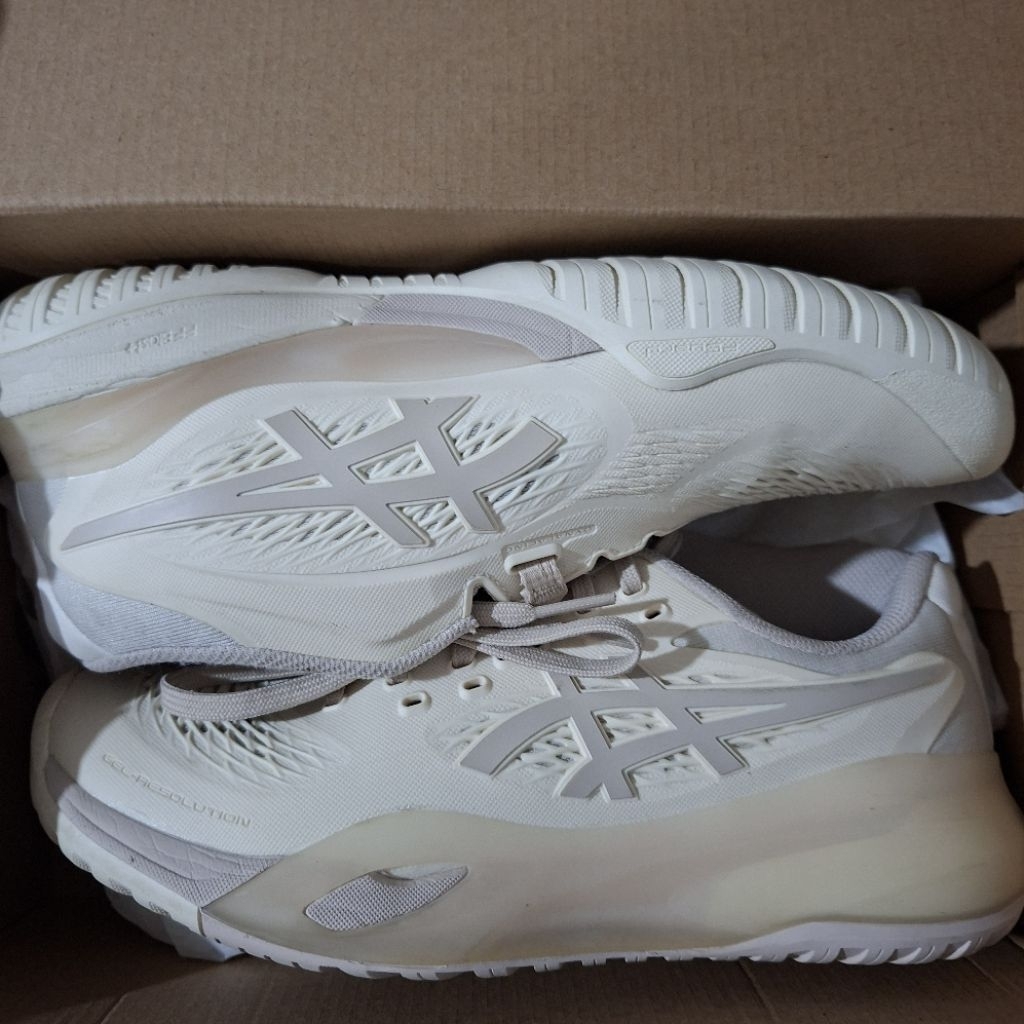Sepatu Tenis Padel Gel Resolution X Cream Beige Second